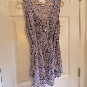 SOLD Maternity sleeveless blouse with tie belt